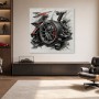 Abstraktes Wandbild mit Rennrad, Kunstwerk oder Acrylbild