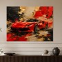 Roter Sportwagen als Wandbild oder Acrylbild in expressiver Kunst