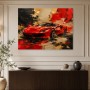 Roter Sportwagen als Wandbild oder Acrylbild in expressiver Kunst