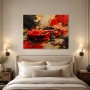 Roter Sportwagen als Wandbild oder Acrylbild in expressiver Kunst
