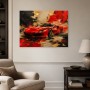 Roter Sportwagen als Wandbild oder Acrylbild in expressiver Kunst