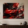 Roter Sportwagen als Leinwand oder Poster im dynamischen Stil