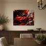 Roter Sportwagen als Leinwand oder Poster im dynamischen Stil
