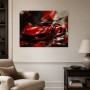 Roter Sportwagen als Leinwand oder Poster im dynamischen Stil