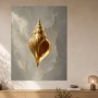 Goldene Muschel als Wandbild oder Acrylbild mit edler Ausstrahlung