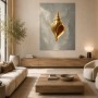 Goldene Muschel als Wandbild oder Acrylbild mit edler Ausstrahlung
