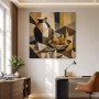 Abstraktes Wandbild oder Kunstdruck mit stiller Stillleben-Komposition