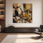 Abstraktes Wandbild oder Kunstdruck mit stiller Stillleben-Komposition