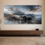 Sportwagen trifft Landschaft, Wandbild oder Acrylbild in dynamischer Optik