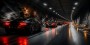 Sportwagen im Tunnel als Leinwand oder Acrylbild