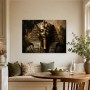 Pharaonische Skulptur zwischen Leinwand und Poster