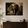 Pharaonische Skulptur zwischen Leinwand und Poster