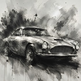 Klassischer Sportwagen, Leinwand oder Fine Art Print in Schwarzweiß Klassischer Sportwagen, Leinwand oder Fine Art Print in Schwarzweiß