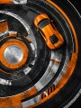 Sportwagen in Orange, Modernes Wandbild oder Acrylbild