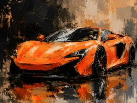 Orange Supersportwagen als Modernes Wandbild oder Acrylbild Orange Supersportwagen als Modernes Wandbild oder Acrylbild