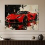 Roter Supersportwagen als Wandbild oder Acrylbild im abstrakten Stil