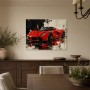 Roter Supersportwagen als Wandbild oder Acrylbild im abstrakten Stil