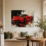 Roter Supersportwagen als Wandbild oder Acrylbild im abstrakten Stil