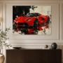 Roter Supersportwagen als Wandbild oder Acrylbild im abstrakten Stil