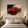 Roter Supersportwagen als Wandbild oder Acrylbild im abstrakten Stil