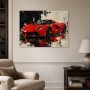 Roter Supersportwagen als Wandbild oder Acrylbild im abstrakten Stil