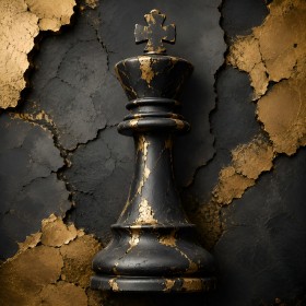 Elegantes Schachmotiv als Kunstwerk oder Wandbild in Schwarz Gold Elegantes Schachmotiv als Kunstwerk oder Wandbild in Schwarz Gold