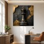 Elegantes Schachmotiv als Kunstwerk oder Wandbild in Schwarz Gold