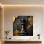 Elegantes Schachmotiv als Kunstwerk oder Wandbild in Schwarz Gold