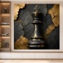 Elegantes Schachmotiv als Kunstwerk oder Wandbild in Schwarz Gold