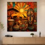 Afrikanisches Sonnenmotiv als Wandbild oder Kunstdruck