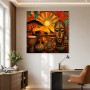 Afrikanisches Sonnenmotiv als Wandbild oder Kunstdruck