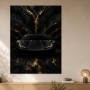 Schwarzer Supersportwagen, Acrylbild oder Modernes Wandbild mit Goldakzenten