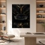 Schwarzer Supersportwagen, Acrylbild oder Modernes Wandbild mit Goldakzenten