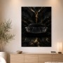 Schwarzer Supersportwagen, Acrylbild oder Modernes Wandbild mit Goldakzenten