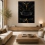 Schwarzer Supersportwagen, Acrylbild oder Modernes Wandbild mit Goldakzenten