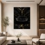 Schwarzer Supersportwagen, Acrylbild oder Modernes Wandbild mit Goldakzenten