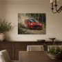 Rotes Rallye-Auto als Leinwand oder Acrylbild mit Dynamik