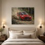 Rotes Rallye-Auto als Leinwand oder Acrylbild mit Dynamik