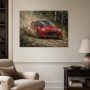 Rotes Rallye-Auto als Leinwand oder Acrylbild mit Dynamik