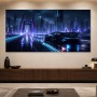 Futuristische Skyline auf Brücke, Acrylbild oder Fine Art Print