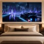 Futuristische Skyline auf Brücke, Acrylbild oder Fine Art Print