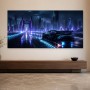 Futuristische Skyline auf Brücke, Acrylbild oder Fine Art Print