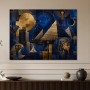 Ägyptische Wandbild oder Gallery Print in Blau und Gold