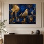 Ägyptische Wandbild oder Gallery Print in Blau und Gold