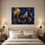 Ägyptische Wandbild oder Gallery Print in Blau und Gold