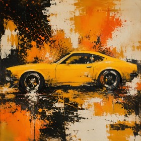 Gelber Sportwagen als Modernes Wandbild oder Acrylbild Gelber Sportwagen als Modernes Wandbild oder Acrylbild