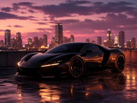 Sportwagen bei Abendlicht als Wandbild oder Fine Art Print Sportwagen bei Abendlicht als Wandbild oder Fine Art Print