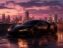 Sportwagen bei Abendlicht als Wandbild oder Fine Art Print