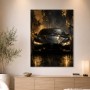 Modernes Wandbild oder Acrylbild mit schwarzem Sportwagen
