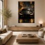 Modernes Wandbild oder Acrylbild mit schwarzem Sportwagen